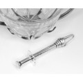 ghetiera art deco & cleste mecanic. cristal & metal argintat. Franta cca 1920